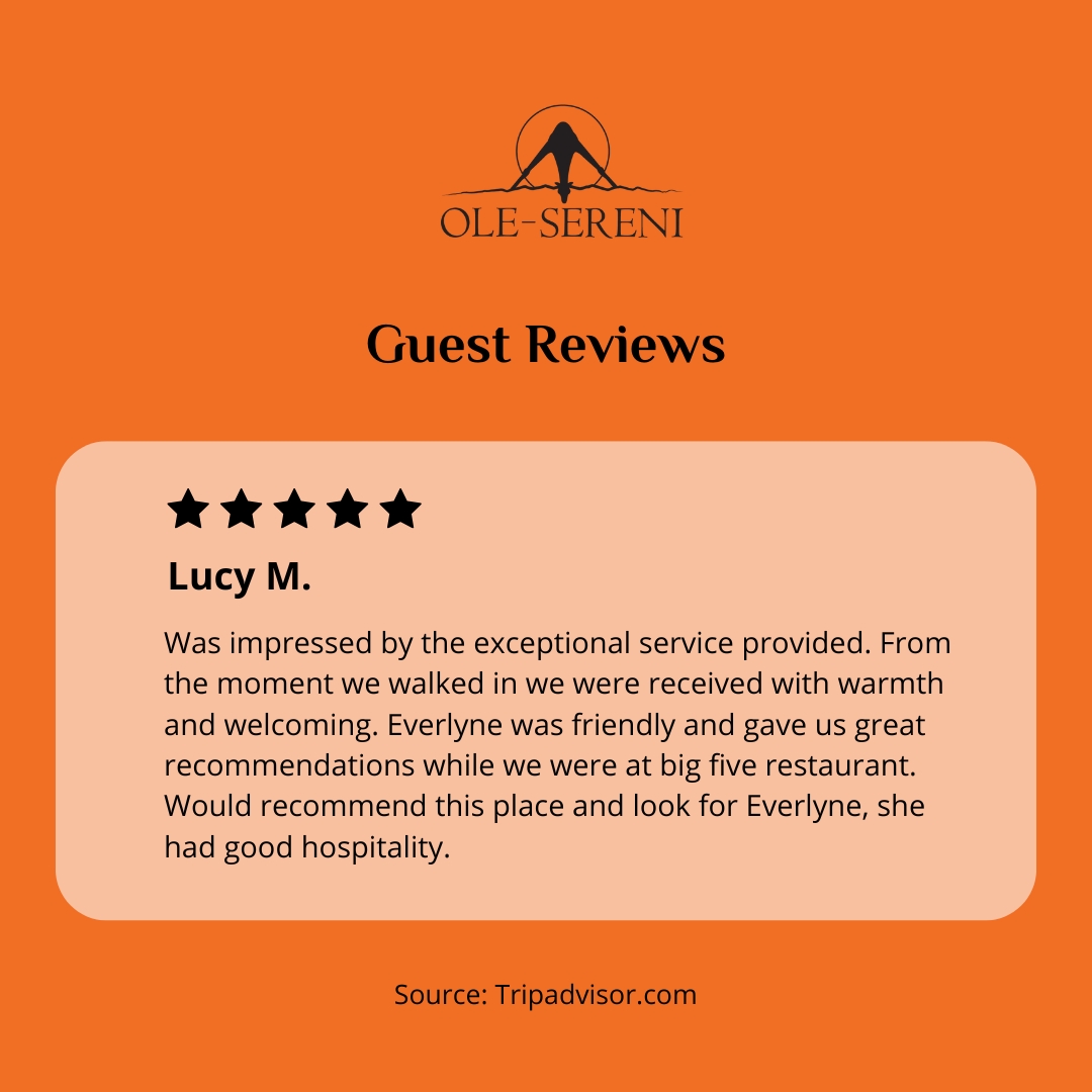 Reviews like this remind us why we do what we do. From warm welcomes to world class hospitality, we’re here to make your visit unforgettable.For more info, call +254 732 191000.#OleSereni #GuestReview #BestHotelInNairobi