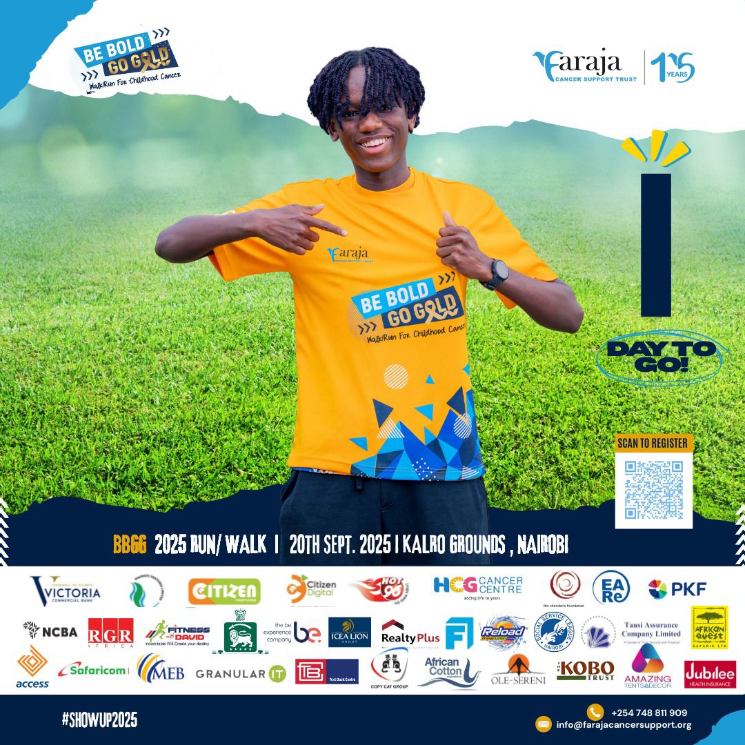 Tomorrow we run for childhood cancer! We’re proud to be one of the sponsors of Faraja Cancer Trust's Be Bold Go Gold 2025 Run, standing strong in the fight against childhood cancer.
Join us in raising awareness and funds for childhood cancer this September. Tomorrow, we show up as a community. Tomorrow, we run for courage, for love, and for life.
#OleSereni #EmaraOleSereni #BeBoldGoGold2025