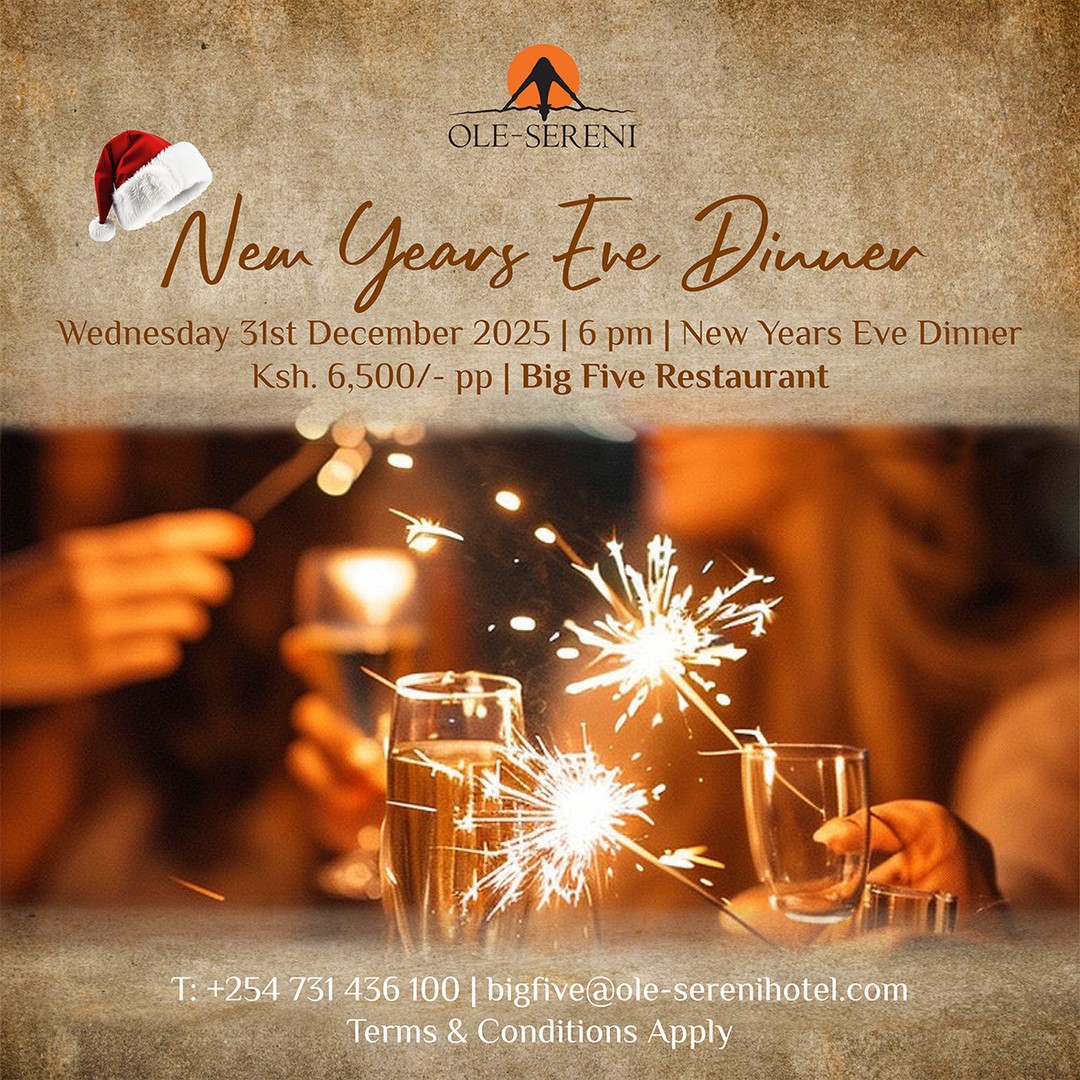 Raise a glass to new beginnings. Our New Year’s Eve Dinner at Big Five Restaurant features a celebratory menu crafted to usher in 2026 with flavour and flair.

To reserve a table, call +254 731 436100.

#OleSereni #NewYearsEveDinner #ChristmasAtOle #BestHotelInNairobi