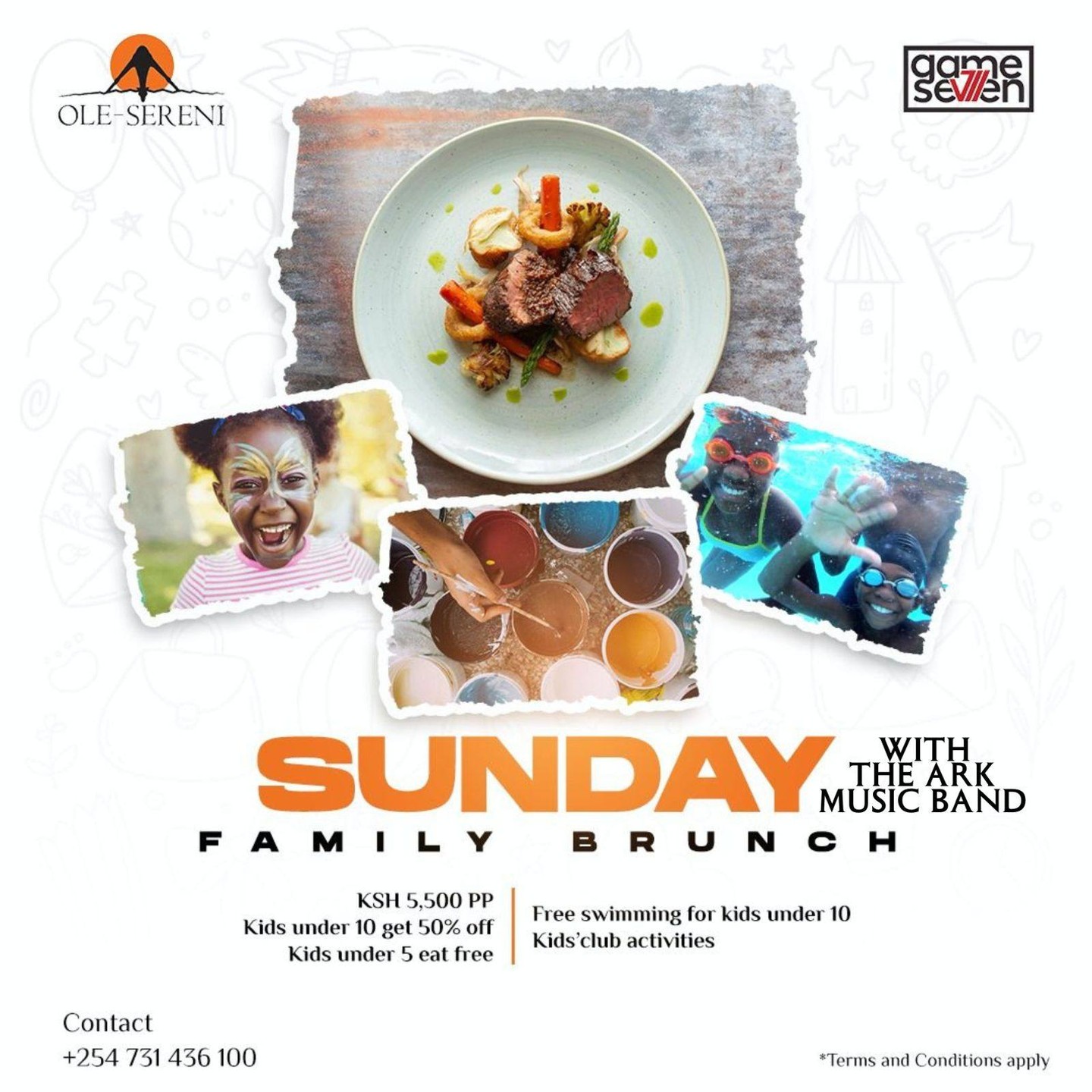 Sundays are for slowing down and brunching with people that make life taste better. Join us this afternoon and every Sunday at Big Five Restaurant for an exceptional Sunday Brunch. 

From 12:00 pm to 4:00 pm
Every Sunday | Big Five Restaurant
Ksh. 5,500 PP | 50% off for kids under 10 | Free for kids under 5
Free Swimming for kids under 10
Live Music | Kids Activities

To book a table, call +254 731 436 100.

#OleSereni #BigFiveRestaurant #SundayBrunch