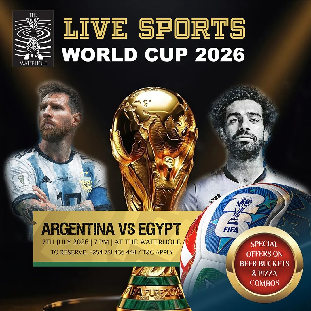 The knockout action continues! It's Egypt vs Argentina, and there's no better place to catch every moment than The Waterhole. Big screens, electric atmosphere, great food, and ice-cold drinks. Everything you need for the ultimate matchday experience.
To reserve a table, call +254 731 436444.
#OleSereni #Waterhole #WorldCup2026