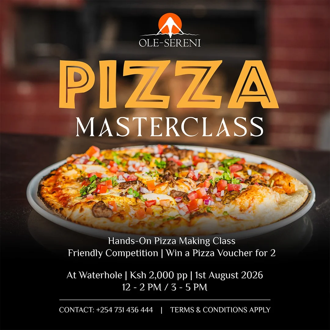 Experience the joy of crafting your own pizza. Join us on the 1st of August for an exciting Pizza Masterclass at The Waterhole and learn how to bake pizza from a wood oven guided by an expert chef. Reserve a spot today and stand a chance to win a pizza voucher for two.
Reserve a table: +254 731 436 444.
#OleSereni #Waterhole #PizzaMaterclass